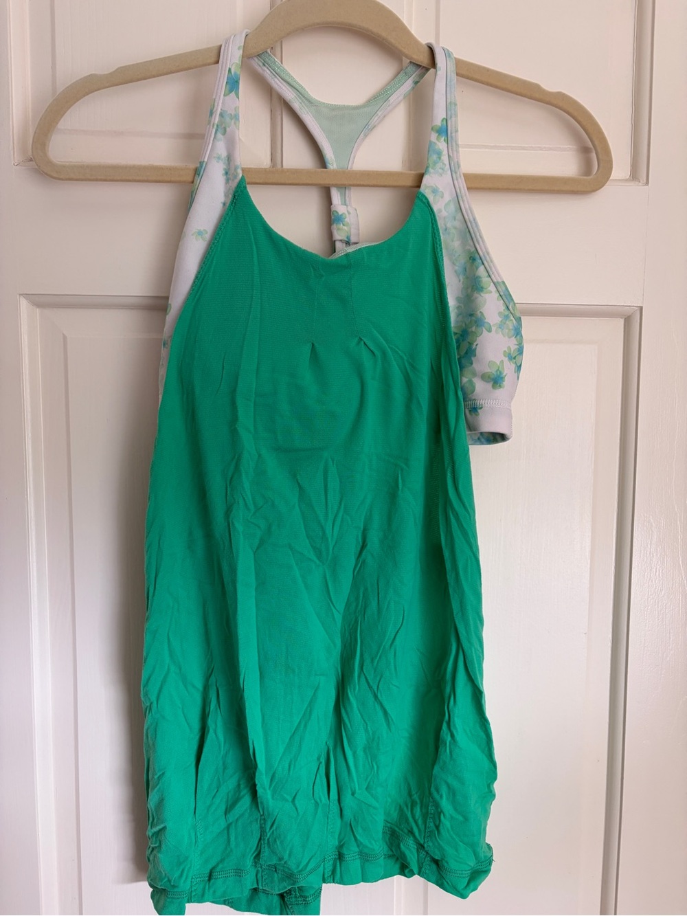 lululemon athletica Green Floral-Accent Tank Top